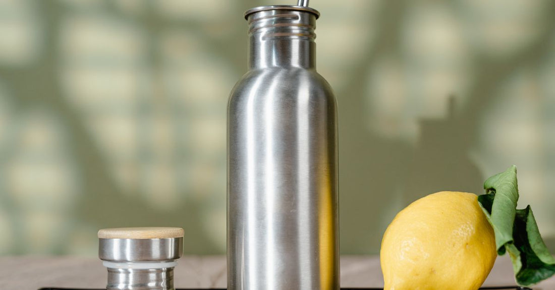 A stainless steel shaker bottle with a mixing ball, the perfect accessory for smooth protein shakes, shown on a clean white background.