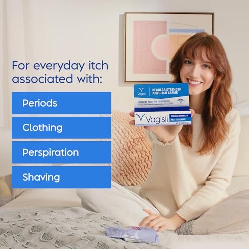 Vagisil Regular Strength Anti-Itch Feminine Cream for Women, Gynecologist Tested, Hypoallergenic, Fast-acting and Long-lasting Itch Relief, Vaginal Moisturizer Soothes and Cools, 1 oz (Pack of 1) - görsel 6