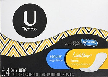 Kotex Natural Balance Lightdays Liners, Regular - 64 ct.