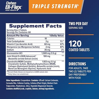 Osteo Bi-Flex Triple Strength Glucosamine – Triple Strength Formula: Delivers a high concentration of glucosamine – Image 1