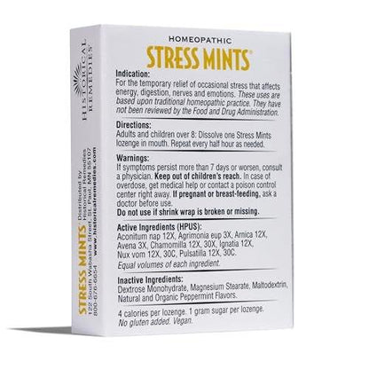 Historical Remedies Stress Mints (1 Pack) | Homeopathic Lozenges to Aid Stress & Digestion, Organic Peppermint Flavor, Vegan & Gluten-Free, Non-Habit Forming