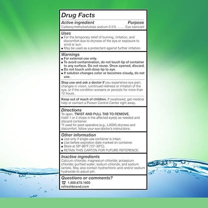 Refresh Plus Lubricant Eye Drops For Dry Eyes, Preservative-Free, Value Size, 0.01 Fl Oz Single-Use Containers, 70 Count