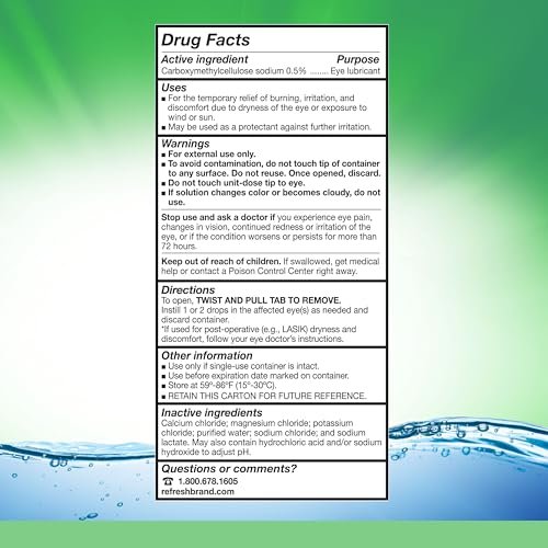 Refresh Plus Lubricant Eye Drops For Dry Eyes, Preservative-Free, Value Size, 0.01 Fl Oz Single-Use Containers, 70 Count - görsel 9