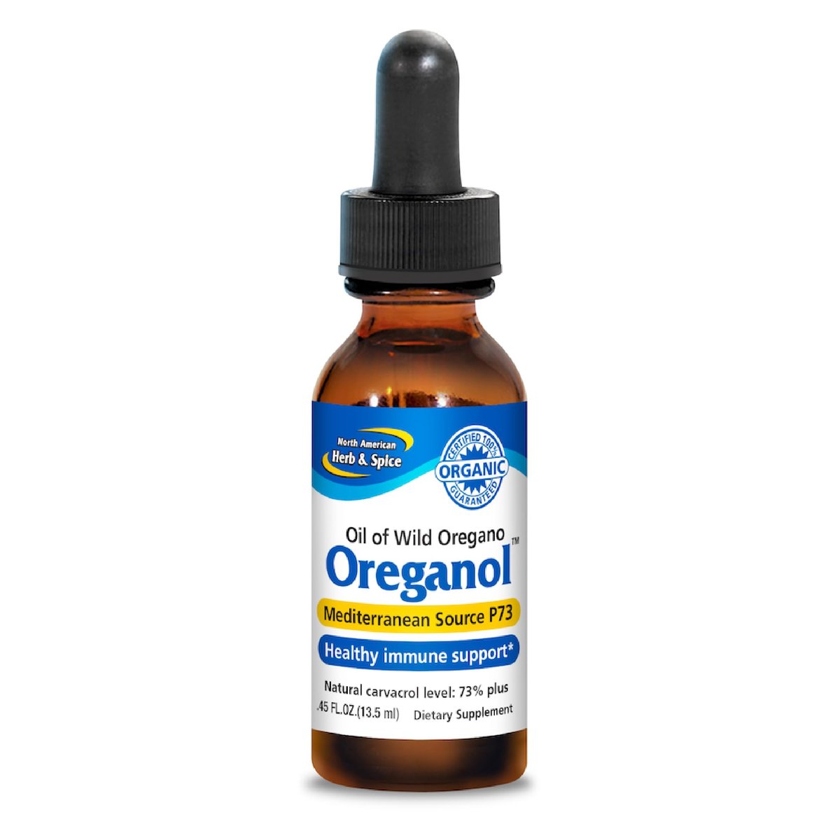 NORTH AMERICAN HERB & SPICE Oreganol - 0.45 fl. oz. - Unprocessed, Wild, Organic Oregano Oil - Mediterranean Source P73 - Non-GMO - 194 Servings - görsel 5