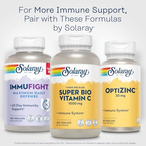 SOLARAY Super Bio Vitamin C 1000mg, Buffered, Two-Stage Timed Release with Bioflavonoids, Immune Support Supplement, High Absorption, Vegan, 60-Day Guarantee – 250 VegCaps - görsel 1