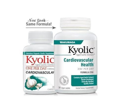 Kyolic Aged Garlic Extract Formula 250, Cardiovascular Health*, One Per Day 30 Caplets