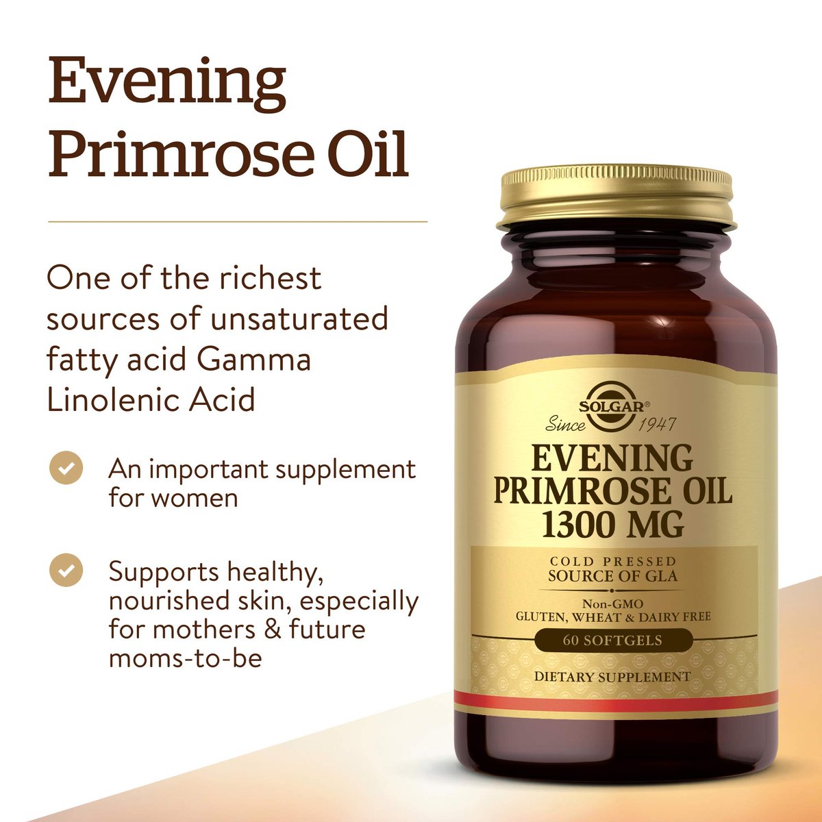 Solgar Evening Primrose Oil 1300 mg, 60 – Servings Per Container: 60 – Image 6