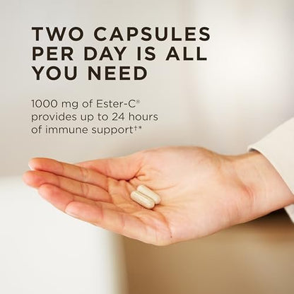 Solgar Ester-C Plus 500 mg Vitamin C (Ascorbate Complex), 250 Vegetable Capsules - Gentle & Non Acidic - Antioxidant & Immune Support - Non GMO, Vegan, Gluten Free, Kosher - 250 Servings