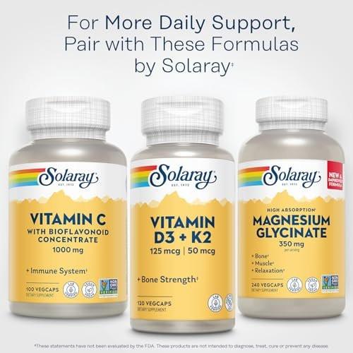 SOLARAY Vitamin C with Bioflavonoid Concentrate - Rose Hips, Acerola Cherry and Bioflavonoids - Vitamin C 1000mg - Immune Function, Skin, Hair, Nails Support - Vegan - 100 Servings, 100 VegCaps - görsel 12