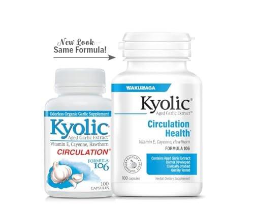 Kyolic Aged Garlic Extract Formula 106 - Circulation Health Support - Cardiovascular & Circulation Supplement - 100 Capsules (50 Servings) - görsel 5