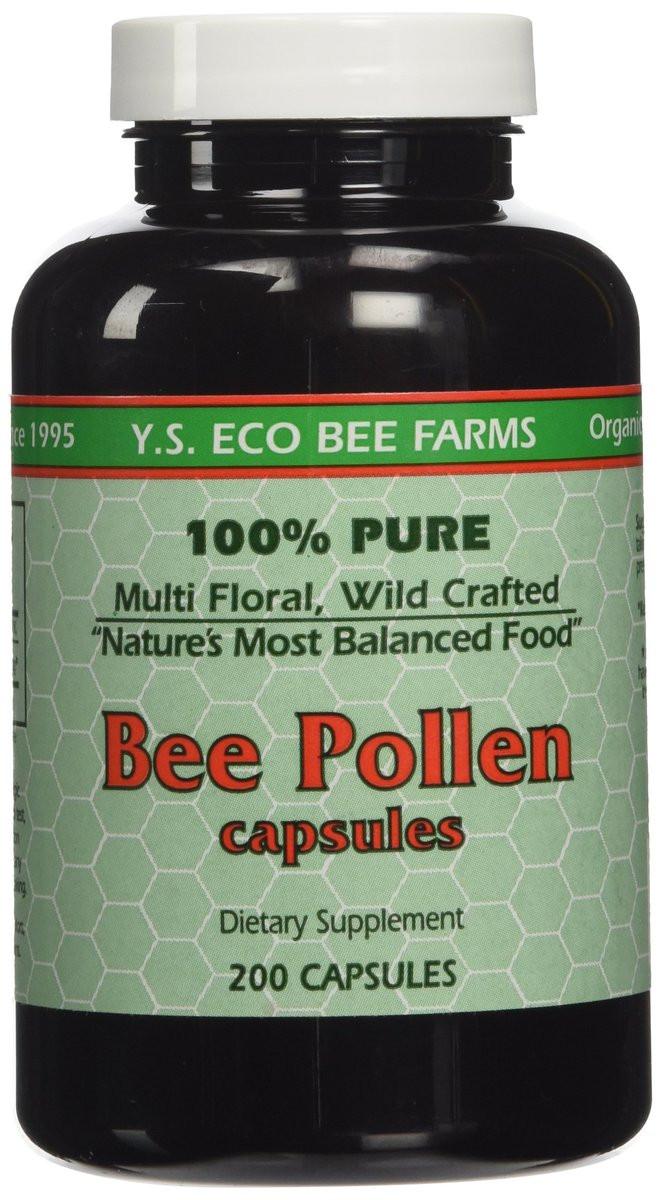 Y.S. ECO Bee Farms 100% Pure Bee Pollen 1,000mg- 200 Capsules - görsel 2