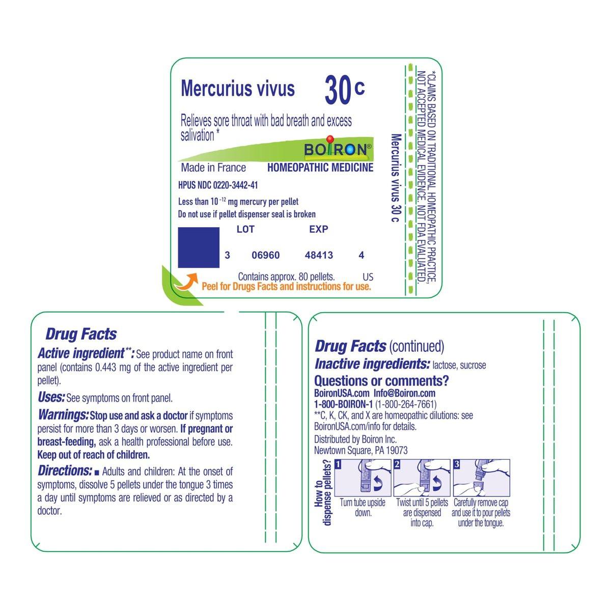 Boiron Mercurius Vivus 30C Homeopathic Medicine for Sore Throat with Bad Breath and Excess Salivation - 80 Pellets - görsel 17