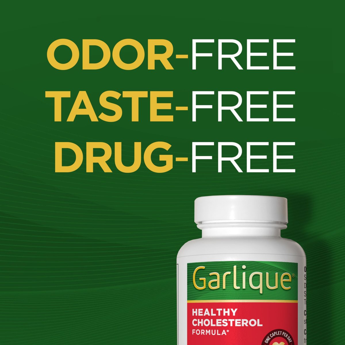 Garlique Garlic Extract Supplement, Healthy Cholesterol Formula, Odorless & Vegan, 60 Caplets - görsel 7