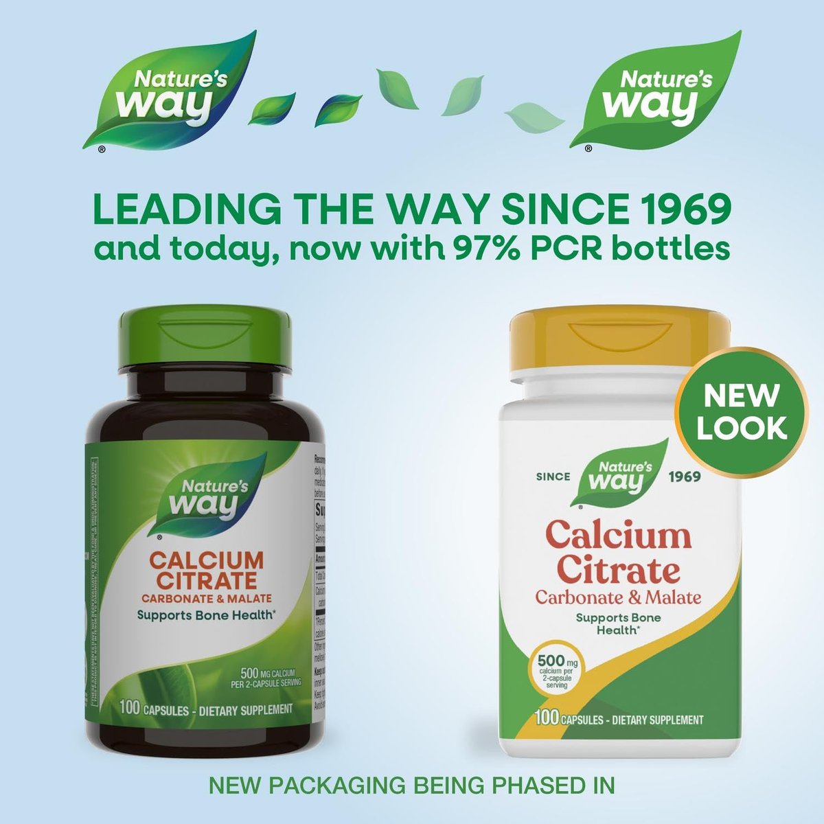 Nature's Way Calcium Citrate Carbonate & Malate, 500 mg per Serving, Bones & Muscles, 100 Capsules - görsel 3