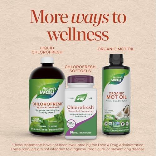 Nature's Way Chlorofresh Chlorophyll Concentrate Softgels, Chlorophyllin Copper Complex, Internal Deodorant Supplement, Supports Healthy Skin and Detox Pathways*, 90 Softgels - görsel 2