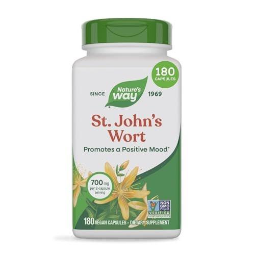 Nature's Way St. John’s Wort Capsules, Herbal Supplement Promotes a Positive Outlook*, 700 mg per 2-Capsule Serving, Non-GMO Project Verified, Vegan, 180 Capsules - görsel 13
