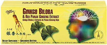 Prince Of Peace Ginkgo Biloba and Red Panax Ginseng Extract, 30 Bottles 0.34 oz