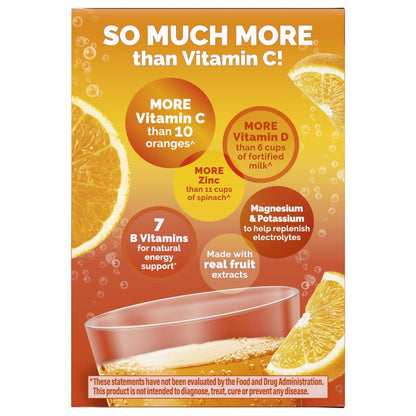 Emergen-C 1000mg Vitamin C Powder for Daily Immune Support Caffeine Free Vitamin C Supplements with Zinc and Manganese, B Vitamins and Electrolytes, Super Orange Flavor - 30 Count