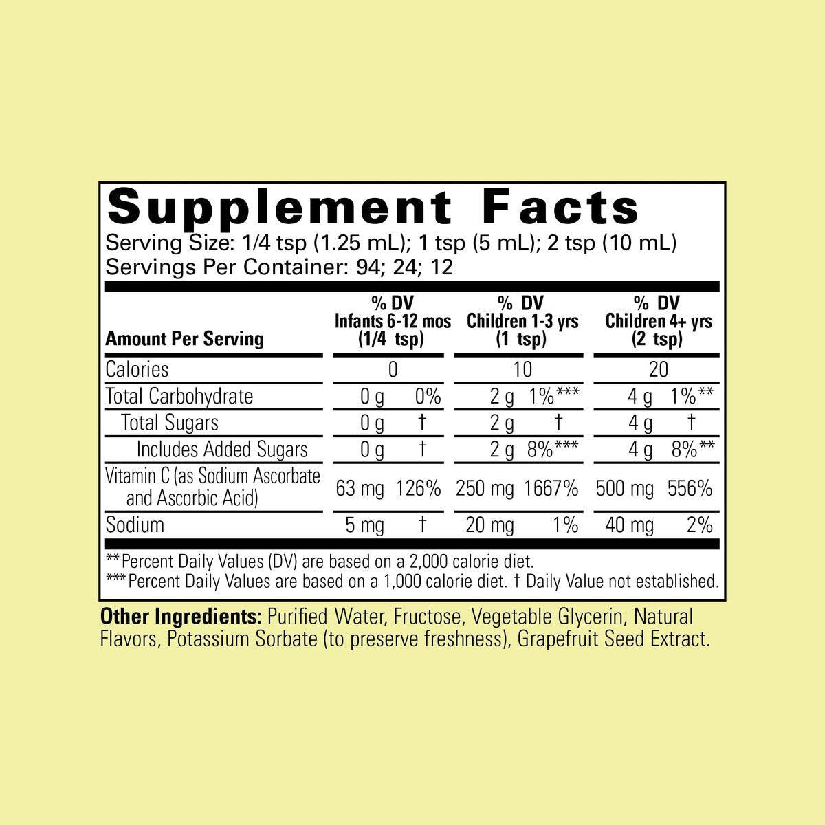 CHILDLIFE ESSENTIALS Liquid Vitamin C - Pure Vitamin C Liquid Supplement for Kids, Toddlers, & Babies, Immune System Support, Low Sugar, Natural Orange Flavor - 4 Fl Oz (Pack of 1) - görsel 3