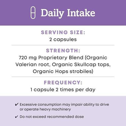 Oregon's Wild Harvest Muscle Relax Organic Herbal Supplement Vegan Capsules with Valerian, Hops and Skullcap - 90 Count