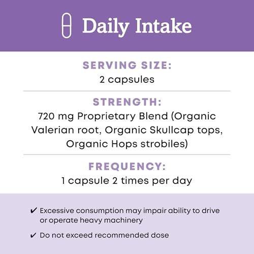 Oregon's Wild Harvest Muscle Relax Organic Herbal Supplement Vegan Capsules with Valerian, Hops and Skullcap - 90 Count - görsel 4