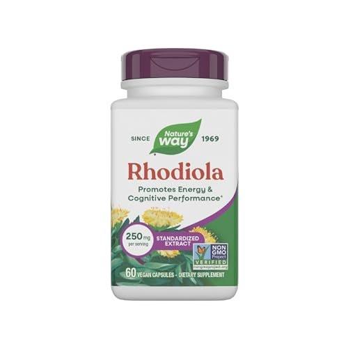 Nature's Way Rhodiola Premium Extract, 250 mg per Serving, Supports Energy & Cognitive Performance*, Adaptogenic Herb*, Non-GMO Project Verified, Vegan, Gluten Free, 60 Capsules (Packaging May Vary) - görsel 9