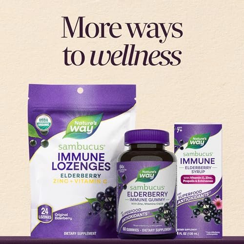 Nature’s Way Sambucus Immune Elderberry Syrup with Vitamin C, Zinc, Echinacea & Propolis, Concentrated Black Elderberry Extract, Immune Support with Superfood Antioxidants(1)*, Berry Flavored, 8 Fl Oz - görsel 4