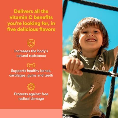 Natural Factors, Vitamin C 500 mg, Kids Chewable to Support Healthy Bones and Teeth, Tangy Orange, Vegan, Non-GMO, 90 wafers (90 servings) - görsel 4