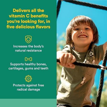 Natural Factors Vitamin C 500 mg - Cell Growth & Immune Health Support Supplement for Kids - Vitamin C for Antioxidant & Bone Support - Tropical Flavor - 90 Chewable Wafers (90 Servings)