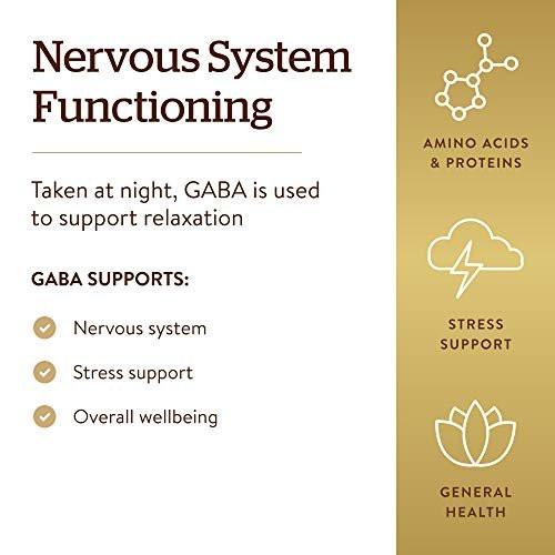 Solgar GABA 500 mg, 100 Vegetable Capsules - Relaxation & Nervous System Support - Amino Acid - Non-GMO, Vegan, Gluten Free, Dairy Free, Kosher - 100 Servings - görsel 1