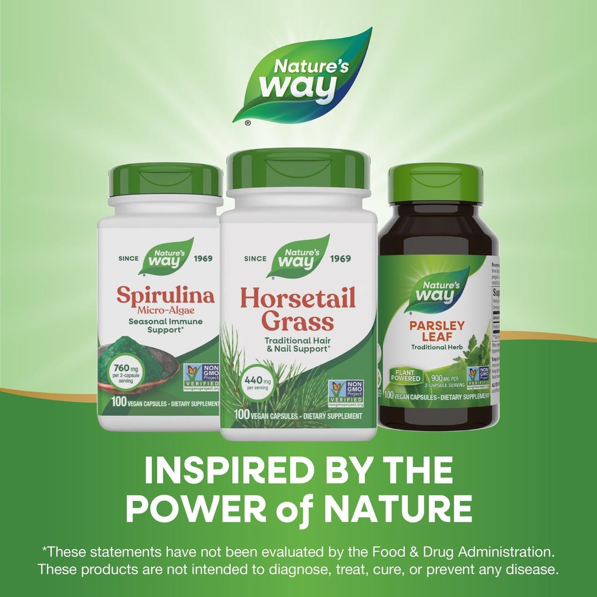 Nature's Way Premium Herbal Horsetail Grass 440 mg, 100 VCaps - görsel 8