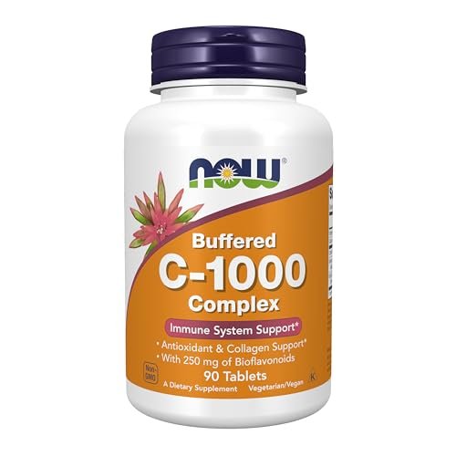 NOW Supplements, Vitamin C-1000 Complex with 250 mg of Bioflavonoids, Buffered, Antioxidant Protection, 90 Tablets - görsel 1