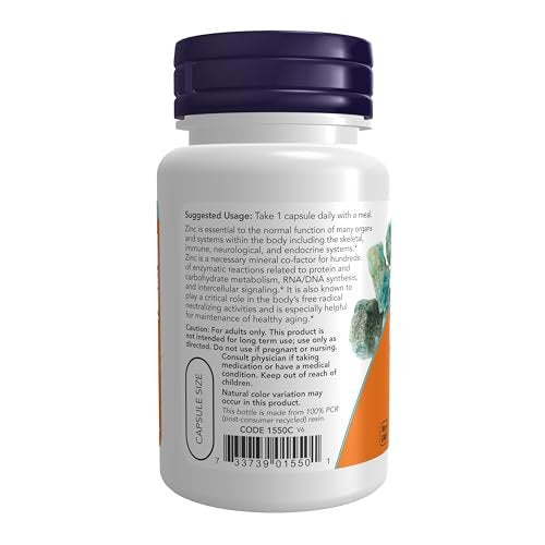 NOW Foods Supplements, Zinc Picolinate 50 mg, Supports Enzyme Functions*, Immune Support*, 60 Veg Capsules - görsel 6