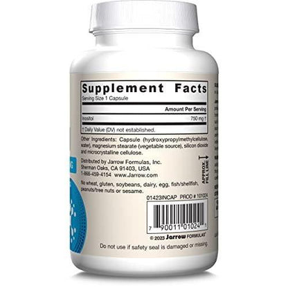 Jarrow Formulas® Inositol 750 mg, Dietary Supplement, Liver Support for Cellular Health and General Wellness, 100 Veggie Capsules, Up to a 100 Day Supply