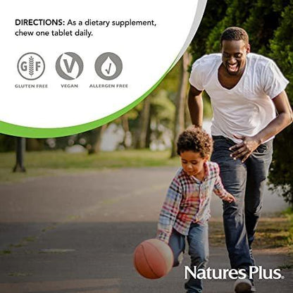 NaturesPlus Orange Juice Jr. - 180 Chewable Tablets - 100 mg Vitamin C - Immune System Support - Gentle on The Stomach - Vegan, Gluten Free - 180 Servings