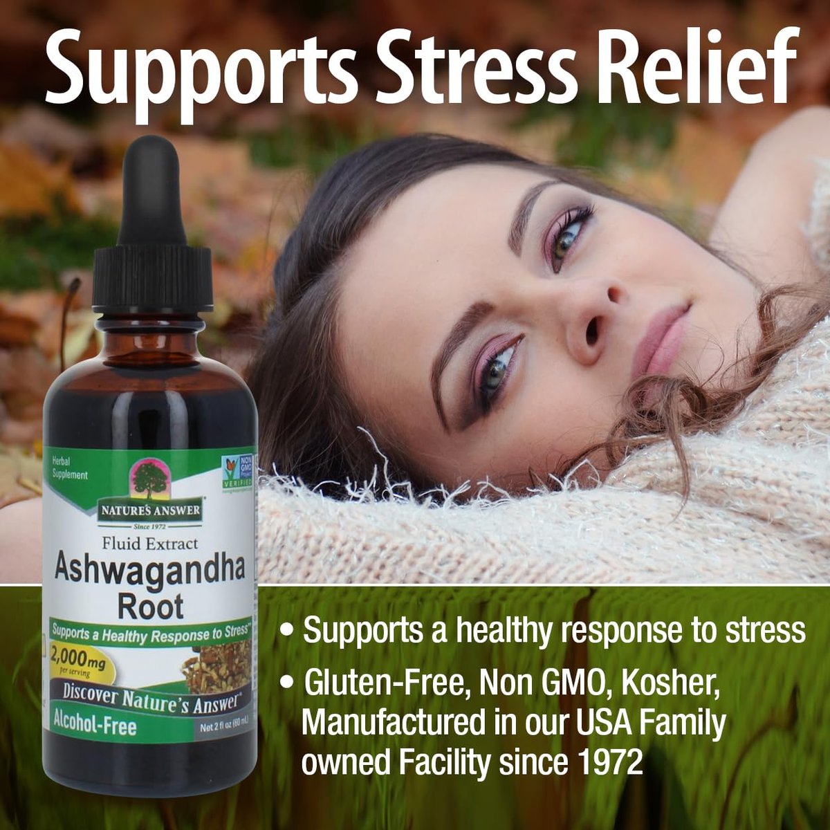 Nature's Answer Ashwagandha Root | Herbal Supplement Maintain Healthy Immune Function | Supports Body Against Stress | Gluten-Free, Alcohol-Free & Vegan 2oz - görsel 10
