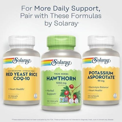 SOLARAY Hawthorn Berry Capsules 1050 mg – Soothing Herbal Support – Vegan, Non-GMO, 180 VegCaps, 90 Servings