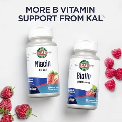 KAL Vitamin B-12 Methylcobalamin Lozenges 1000mcg, Healthy Energy, Metabolism, Nerve & Red Blood Cell Support, Optimal Absorption, Natural Berry Flavor, Vegan, Sugar Free, 60 Servings, 60 Lozenges