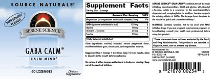 Source Naturals Serene Science, GABA Calm Quick Dissolving Peppermint Flavor* - 60 Lozenges