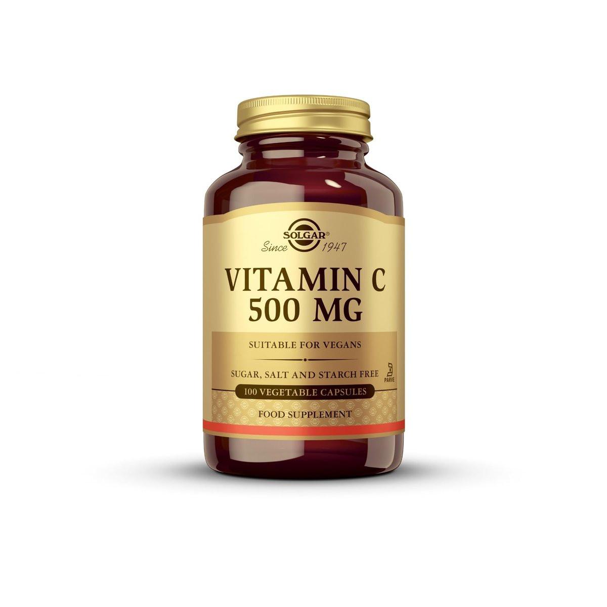 Solgar Vitamin C 500 mg, 100 Vegetable Capsules - Antioxidant & Immune Support - Overall Health - Supports Healthy Skin & Joints - Non GMO, Vegan, Gluten Free, Kosher - 100 Servings - görsel 7
