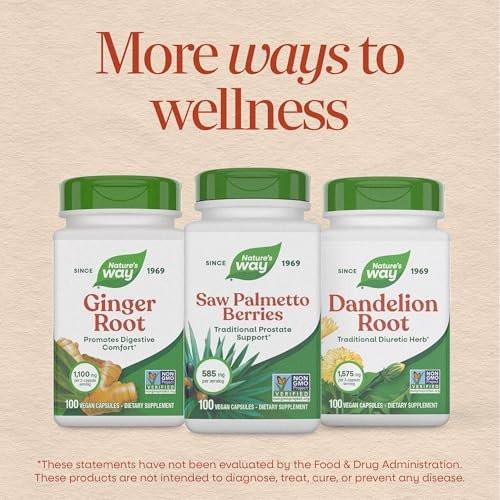 Nature's Way Saw Palmetto Berries, Traditional Prostate Support, Herbal Supplement for Men, 585 mg per Serving, Non-GMO Project Verified, Vegan Capsules, 180 Count - görsel 11