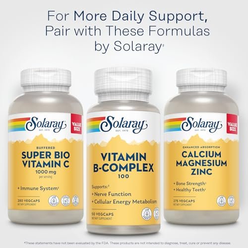 SOLARAY Vitamin B Complex 100mg - Cellular Energy, Nerve and Heart Health Support - Supplies All 8 B Complex Vitamins - Vitamin B12, B1, B2, B3, B6, Niacin, Folic Acid and Biotin - Vegan, 50 Servings - görsel 2