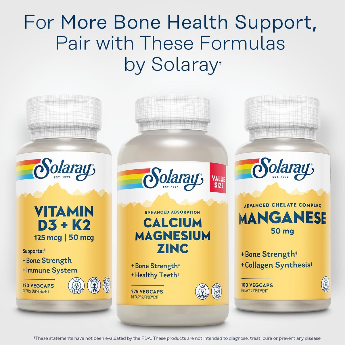 SOLARAY Manganese Supplement 50 mg - Essential Trace Minerals - Advanced Trace Mineral Supplements for Bone Strength and Bone Health Support - Lab Verified, 60-Day Guarantee, 100 Servings, 100 VegCaps - görsel 13
