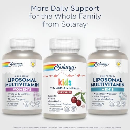 SOLARAY Childrens Vitamins & Minerals Complete Multivitamin for Kids Great Black Cherry Flavor (60 Chews, 30 Serv) - görsel 11