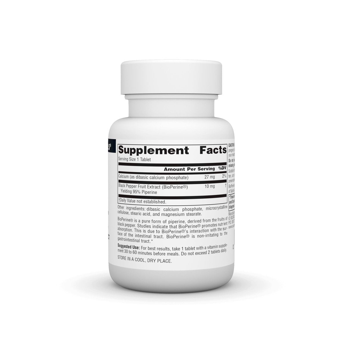 Source Naturals BioPerine, Black Pepper Fruit Extract - Promotes Nutrient Absorption - 60 Tablets - görsel 3