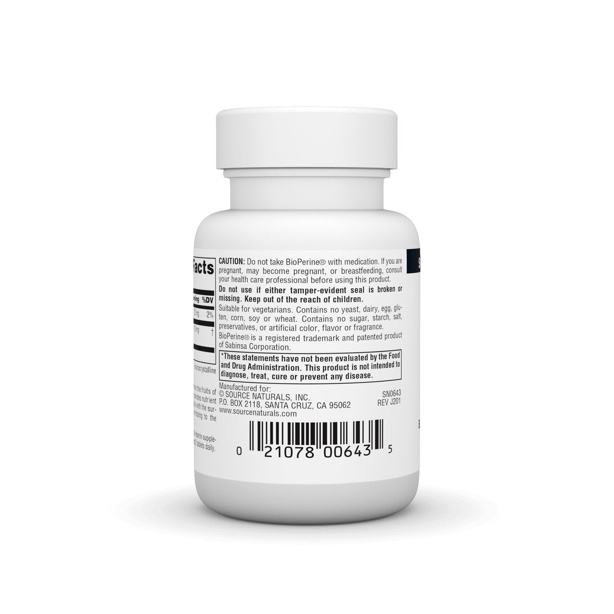 Source Naturals BioPerine, Black Pepper Fruit Extract - Promotes Nutrient Absorption - 60 Tablets - görsel 5