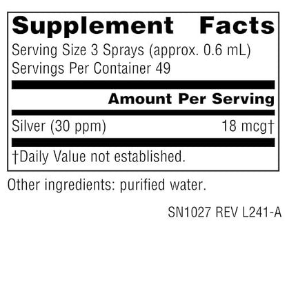 Source Naturals Wellness Colloidal Silver 30 PPM Liquid Spray Bottle - 1 Fluid oz