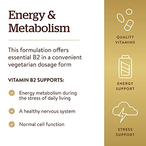 Solgar Vitamin B2 (Riboflavin) 100mg, 100 Vegetable Capsules - Energy Metabolism, Healthy Nervous System - Non-GMO, Vegan, Gluten Free, Dairy Free, Kosher - 100 Servings - görsel 7