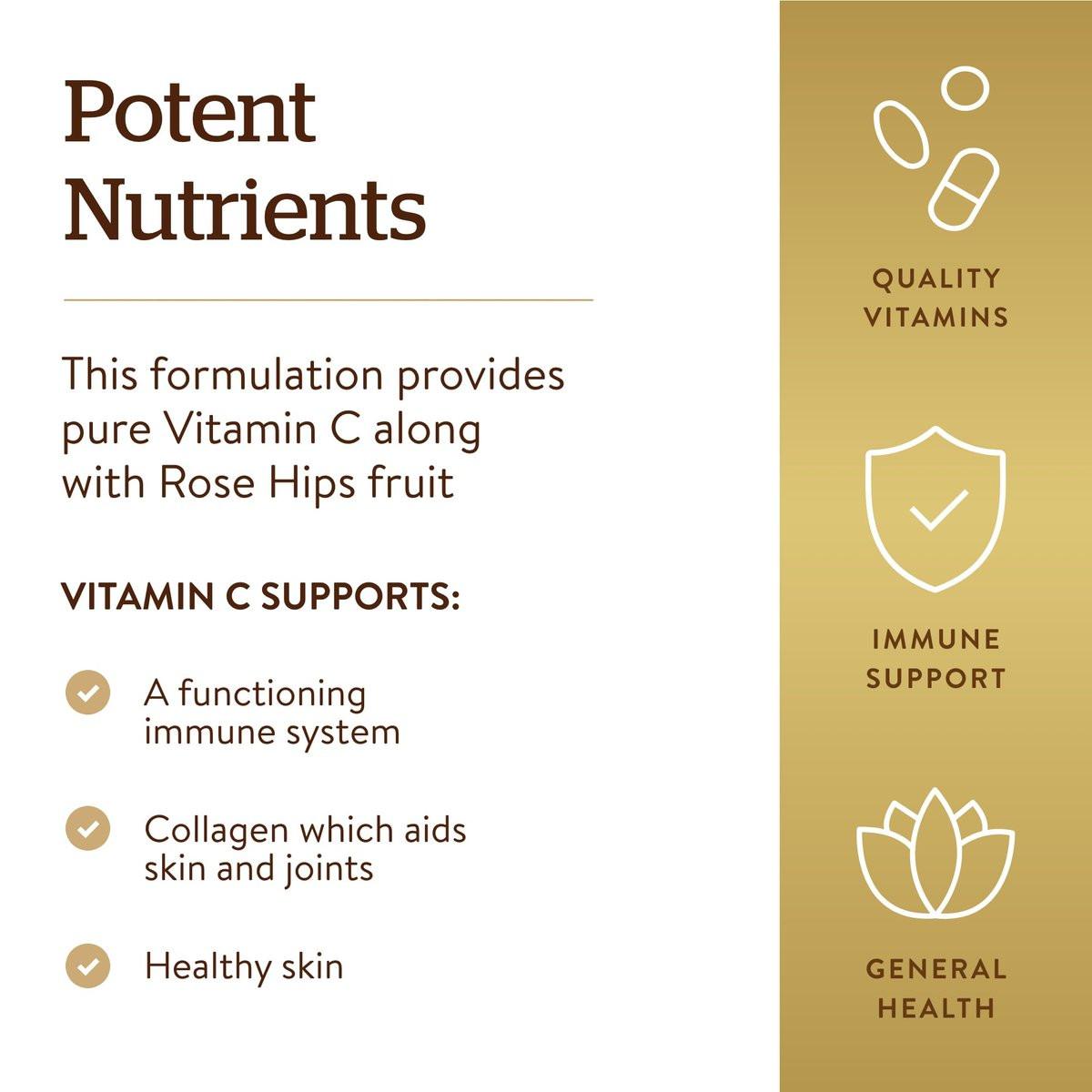 Solgar Vitamin C 1500 mg with Rose Hips, 180 Tablets - Antioxidant & Immune Support - Overall Health - Supports Healthy Skin & Joints - Non GMO, Vegan, Gluten Free, Dairy Free, Kosher - 180 Servings - görsel 3