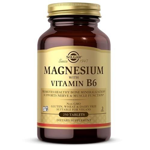 Solgar Magnesium with Vitamin B6, 250 Tablets - Promote Healthy Bone Mineralization, Support Nerve & Muscle Function, Energy Metabolism - Non-GMO, Vegan, Gluten Free, Dairy Free, Kosher - 83 Servings - görsel 7
